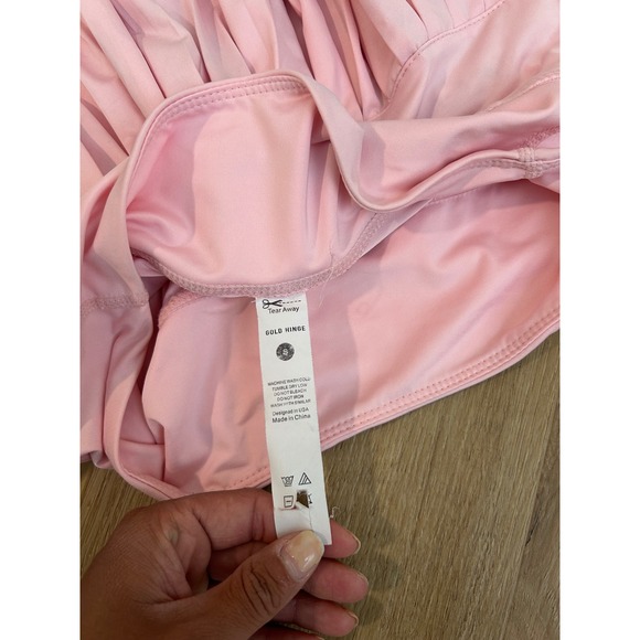 Gold Hinge pleated mini tennis skirt light pink almond blossom small athletic - Picture 3 of 7